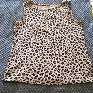 Leopard print sleeveless tee/tank